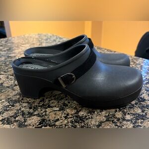 CROCS Black Slip-On Clog Mule with Buckle Strap